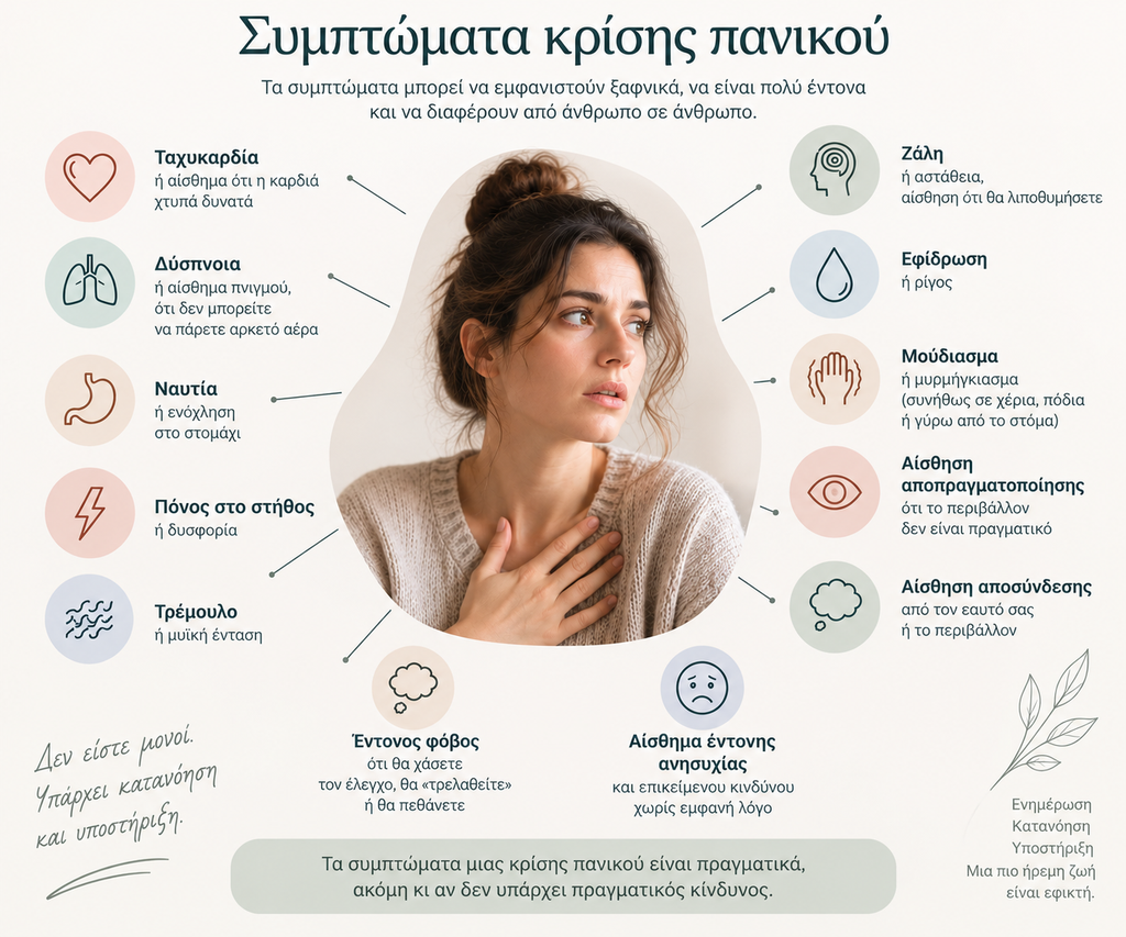 κρίση πανικού συμπτώματα